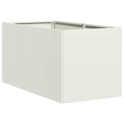 VidaXL Plantenbak 40x80x40 cm koudgewalst staal wit