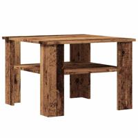 Salontafel 60x60x42 cm bewerkt hout oud houtkleurig - thumbnail