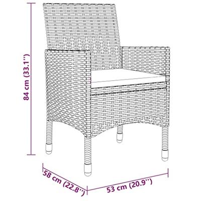 3-delige Tuinset poly rattan beige