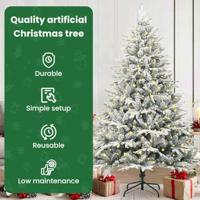 VidaXL Kunst kerstboom met verlichting groen 180 cm pvc en pe - thumbnail
