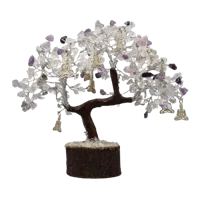 Edelsteenboom Bergkristal & Amethist - De Kracht van Yoga Meditatie - - thumbnail