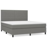 Boxspring met matras stof donkergrijs 180x200 cm - thumbnail