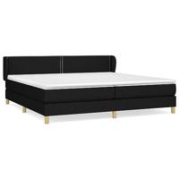 Boxspring met matras stof zwart 200x200 cm - thumbnail