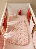 Modulaire bedbumper / veranderbare boxrand HAPPY BOHEME roze, bedrukt - thumbnail