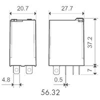 Finder 56.32.9.024.0040 Steekrelais 24 V/DC 12 A 2x wisselcontact 1 stuk(s) - thumbnail