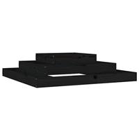 VidaXL Plantenbak 110x110x27 cm massief grenenhout zwart - thumbnail