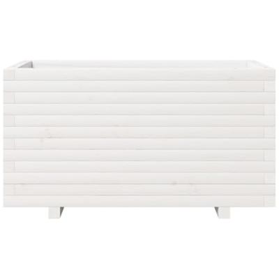 Plantenbak 90x40x49,5 cm massief grenenhout wit