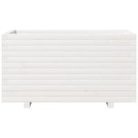 Plantenbak 90x40x49,5 cm massief grenenhout wit - thumbnail