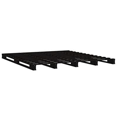 Palletbed massief grenenhout zwart 120x190 cm
