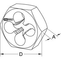 KS Tools 3330042 Snijsets Metrisch fijn M14 x 0.75 Staal 36 mm - thumbnail