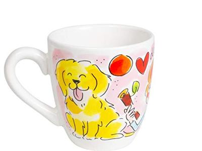 Blond Amsterdam minimok aardewerk dog lover 8x8.5cm multi