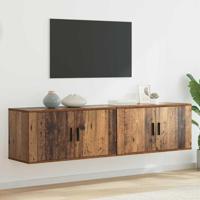 Wandtv-kast Set 2 pcs Oud Hout 80 x 34,5 x 40 cm Bewerkt hout - thumbnail