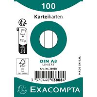 Exacompta steekkaarten, gelijnd, ft 5,5 x 7,4 cm, pak van 100 stuks, wit - thumbnail