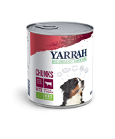 Yarrah Brokjes kip, rundvlees, brandnetel, tomaat 820 g biologisch hondenvoer, verpakking van 6 stuks (6 x 0,82 kg) - thumbnail