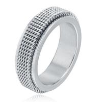 Mendes Jewelry Mesh Ring - Spinner Silver-17mm - thumbnail