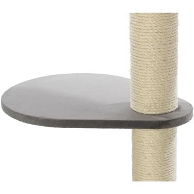 TRIXIE Adriano 44466 Speelhuis voor katten, 118 cm, grijs, krabpaal met meerdere verdiepingen, met grotten voor katten en verschillende slaapmogelijkheden, moderne kattentoren