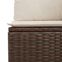 5-delige Loungeset met kussens poly rattan bruin - thumbnail