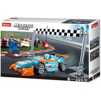 Sluban Racing Car with straight bouwstenen set - thumbnail