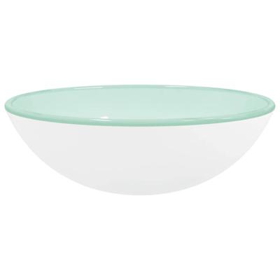 VidaXL Wasbak 42x14 cm gehard glas wit