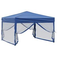 Partytent inklapbaar met zijwanden 3x3 m blauw - thumbnail