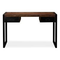 Bureau met 2 lades 120x50x76 cm massief gerecycled hout - thumbnail