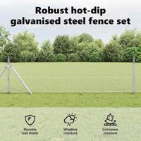 VidaXL Afrasteringspaal zilver 50 x 0,4 m (13 mm gaas) staal - thumbnail