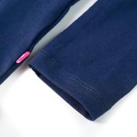 Kindershirt met lange mouwen pauw 116 marineblauw - thumbnail