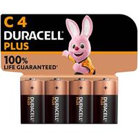 Duracell Plus-C K4 C batterij (baby) Alkaline 1.5 V 4 stuk(s) - thumbnail