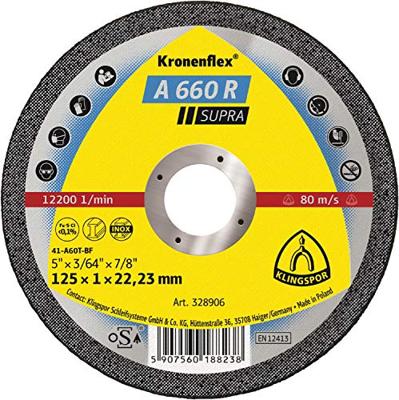 Klingspor Doorslijpschijf | D115x1mm recht | RVS | gat 22,23 mm | 25 stuks - 328905 328905