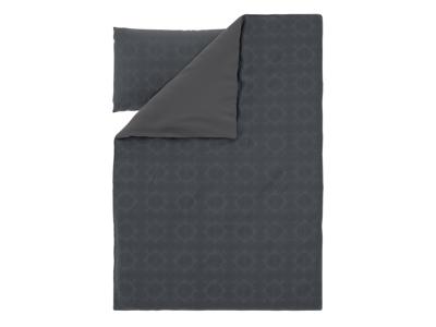 LIVARNO Satijnen dekbedovertrek 140 x 200 cm (Cirkels/antraciet)