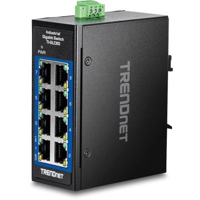 TRENDnet TI-GLC80 8-poorts Gigabit industriële DIN-rail Mini