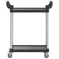Trolley 2-laags 81x41x92 cm aluminium zwart - thumbnail
