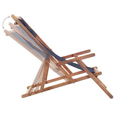 Strandstoel inklapbaar stof blauw