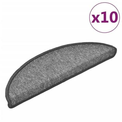 VidaXL Trapmatten 10 st 56x17x3 cm donkergrijs