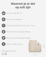 Duux Yentl Overblanket Stripped Rabbit Faux Fur (200 x 200) Elektrische deken Beige - thumbnail