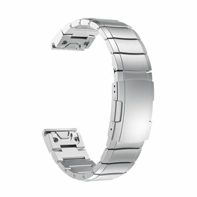 By Qubix - Stainless steel schakelband - Zilver - Compatible met Garmin Instinct 3-50mm - Compatible Garmin bandje