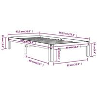 Bedframe massief hout wit 90x190 cm - thumbnail
