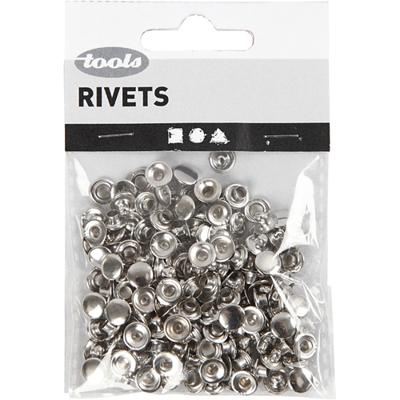 Creativ Company Rivets, d 7 mm, zilver, 50 stuk/ 1 doos Creativ Company Rivets, d 7 mm, zilver, 50 stuk/ 1 doos
