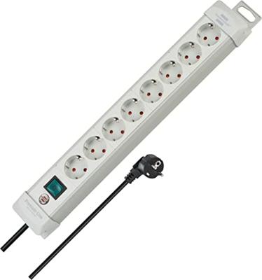Brennenstuhl 1955580100 Stekkerdoos met schakelaar 8-voudig Lichtgrijs Randaarde stekker 1 stuk(s)
