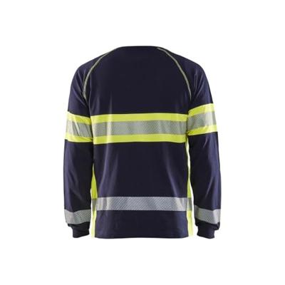 Blåkläder High-Vis T-Shirt lange mouwen 35101030 | Zwart/High-Vis Geel | Maat XXL - 7330509799390