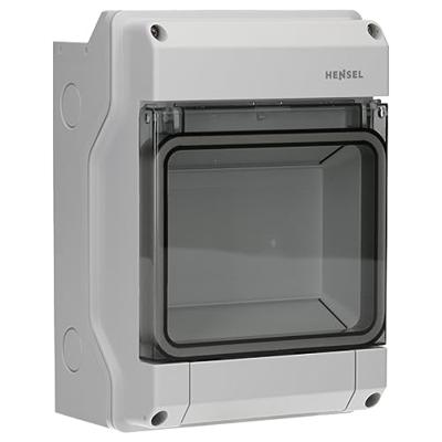 Hensel 6100057 KV 9106 Kleine verdeelkast Opbouw (op muur) Aantal groepen: 6 Aantal rijen: 1 Inhoud: 1 stuk(s)