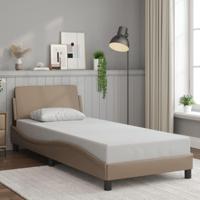 Bedframe met hoofdbord kunstleer cappucinnokleurig 80x200 cm - thumbnail