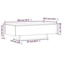 Salontafel 100x49,5x31 cm bewerkt hout gerookt eikenkleurig - thumbnail