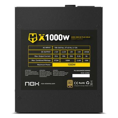 Voedingsbron Nox-Xtreme NXHUMMERX1000WGD ATX 1000 W 80 Plus Gold