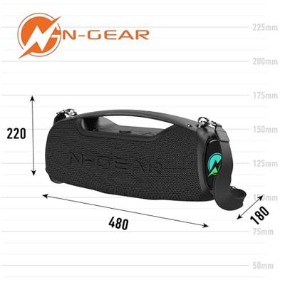 N-GEAR NRG500 - Bluetooth Speaker - Partybox met Verlichting & Microfoon - IPX5 Waterdicht - Zwart