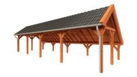 Trendhout Kapschuur De Hoeve XL 1217x440 cm- Kapschuurdak- Onbehandeld lariks Douglas hout- Trendhout - thumbnail