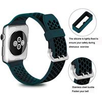 Bandje met gaatjes - Groen - Geschikt voor Apple Watch 44mm / 45mm / 46mm / 49mm - thumbnail