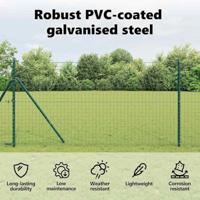VidaXL Euro hek groen 1 x 10 m pvc-gecoat ijzer - thumbnail