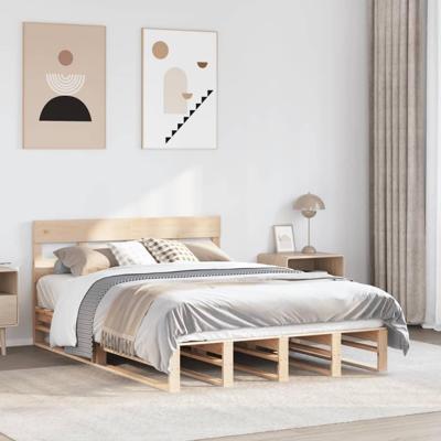Bedframe zonder matras massief grenenhout 140x190 cm
