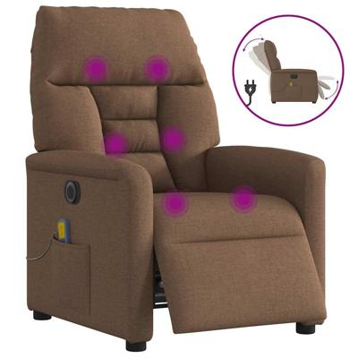 Massagestoel elektrisch verstelbaar stof bruin